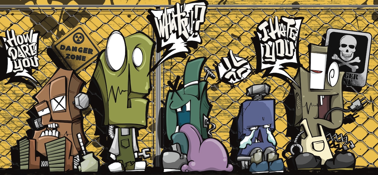 ユニークなアルファベットのキャラクター描きます お好きなアルファベットをキャラクターにします！漢字対応可能！ イメージ8