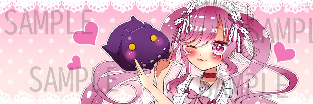 可愛い少女漫画風Twitterのヘッダー描きます キラキラで目を引きつけるヘッダー描きます！ イメージ5