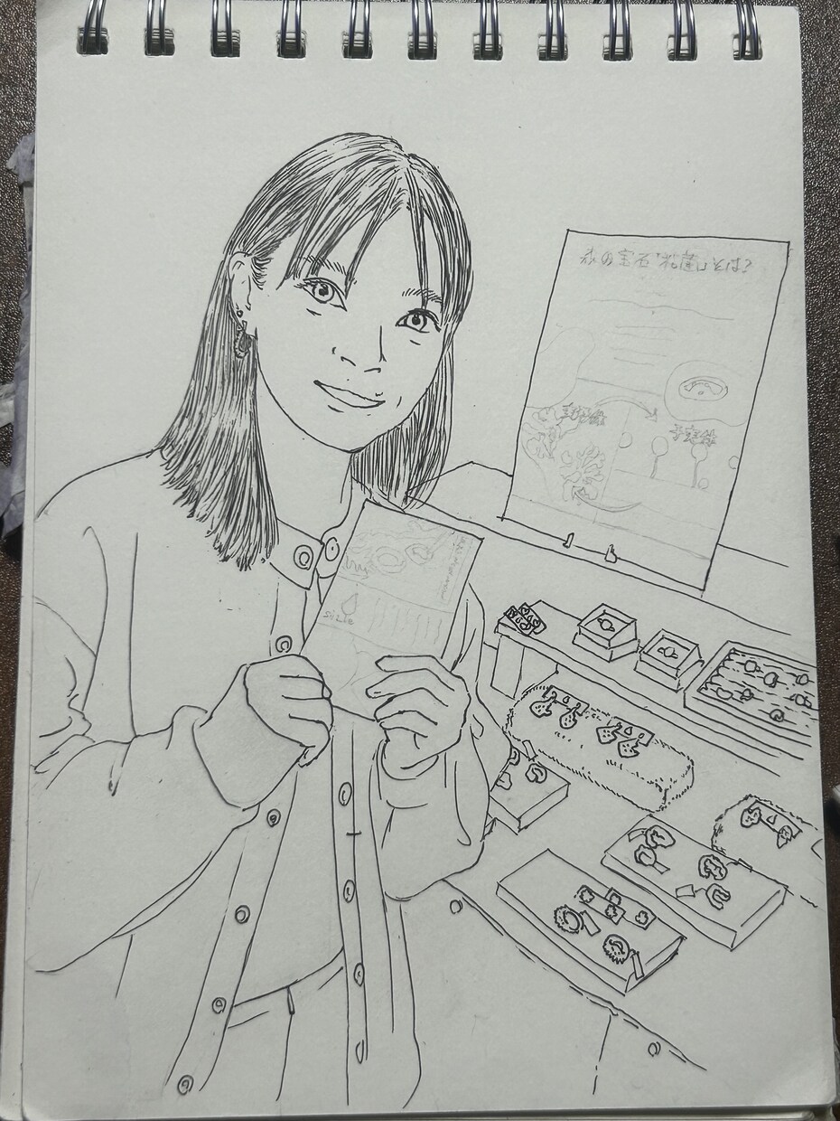 ボールペン×水彩のやさしい似顔絵描きます 思い出をやさしく美しく残す世界に一つの似顔絵です イメージ3