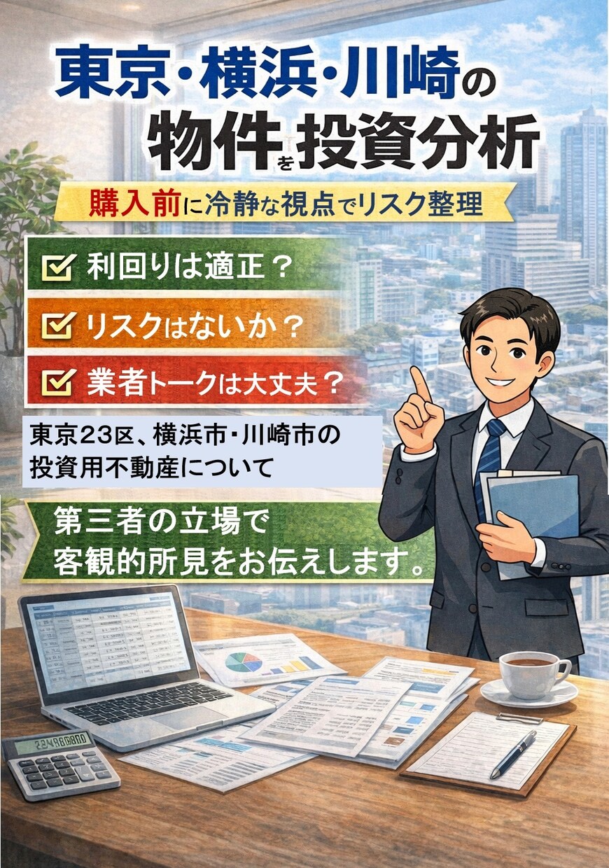東京・横浜・川崎の投資物件を分析します 購入前に冷静な視点でリスク整理 イメージ1