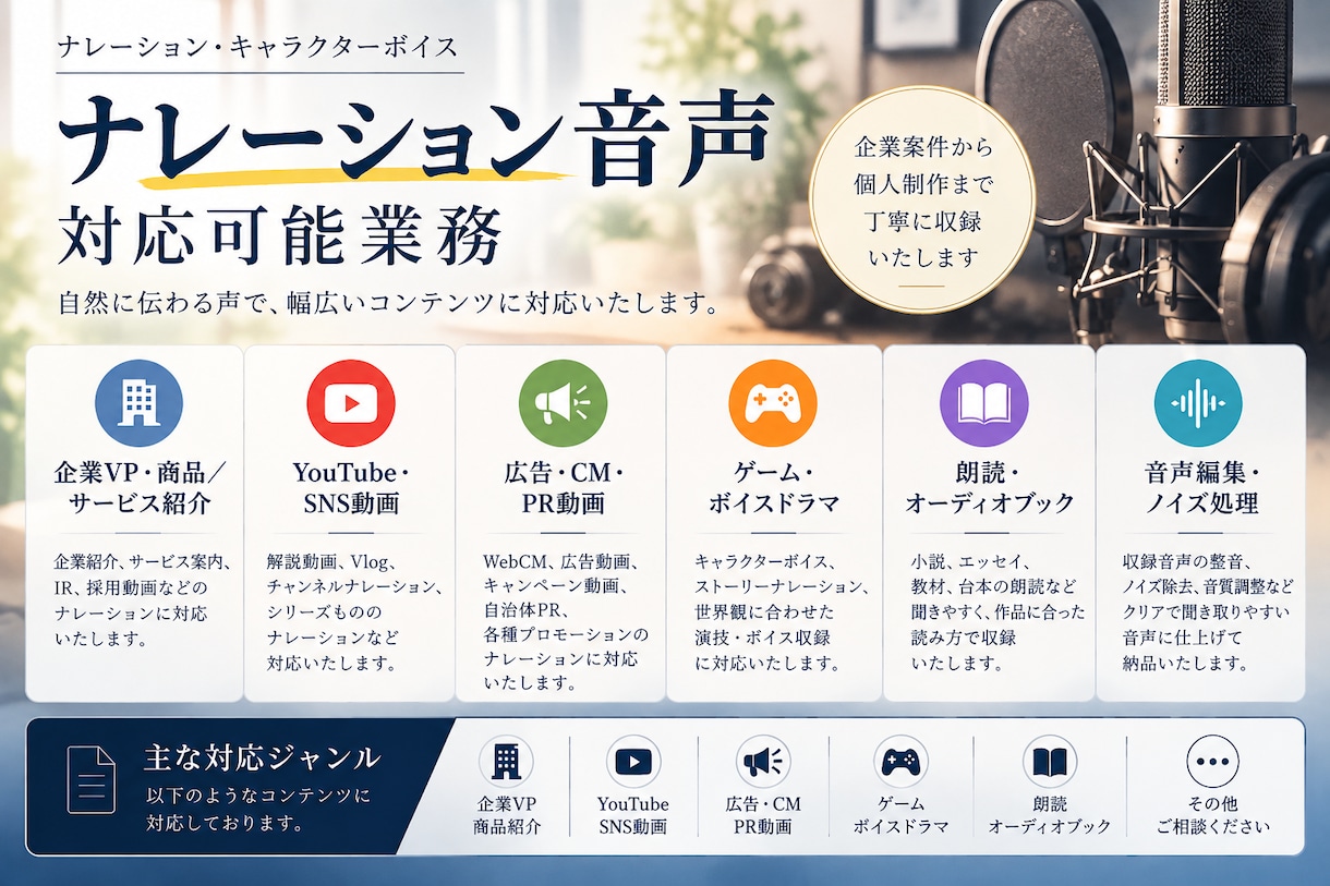 ナチュラルでリアリティのある音声を提供します リアリティのあるお芝居と映像音声に合わせた最適なナレーション イメージ2