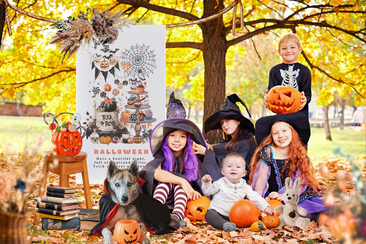 撮影用ハロウィンタペストリーをお届けします 選べるデザインでおうち撮影もスタジオも映える♪ イメージ6