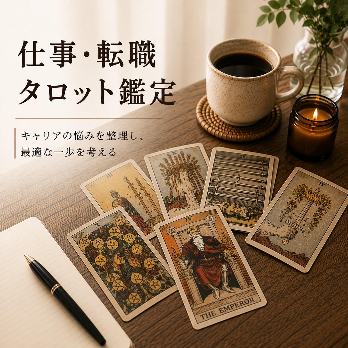 仕事・転職の悩みをタロットで丁寧に占います 迷いを整理し、次の一歩を一緒に考えます イメージ1