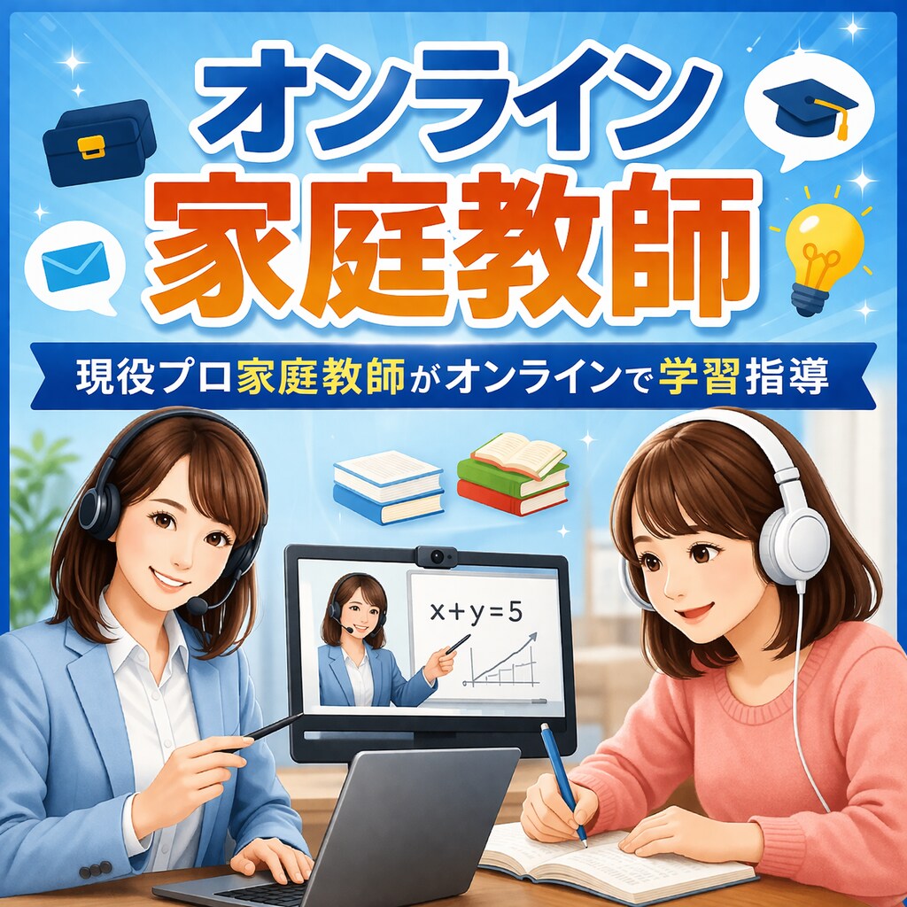 プロ家庭教師がオンラインで学習指導をします 定期試験、日々の学習サポート、受験対策などご相談ください イメージ1