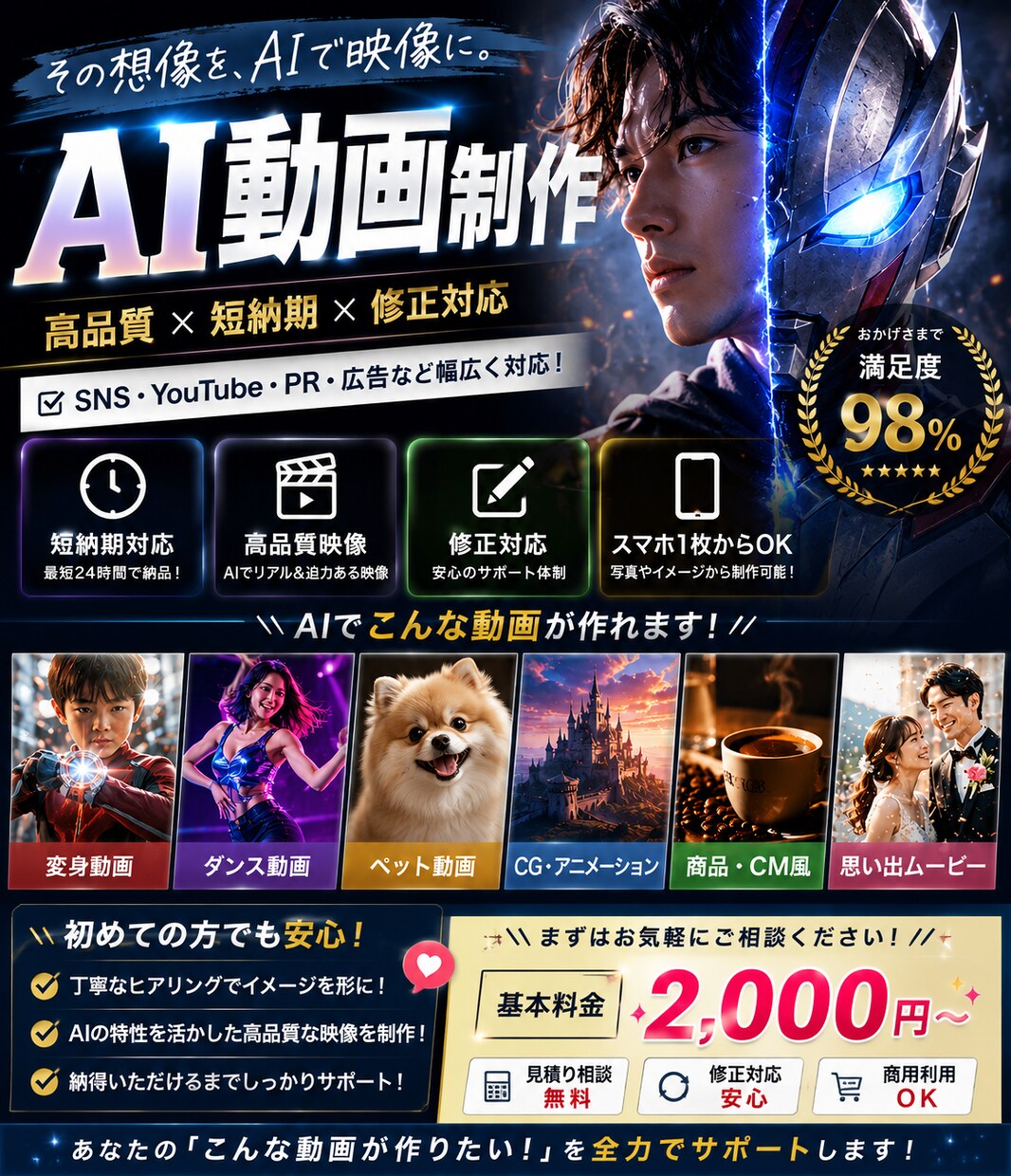 オリジナルAI動画作りまます AI動画でサプライズ動画！ドッキリ動画！変身動画を制作 イメージ1