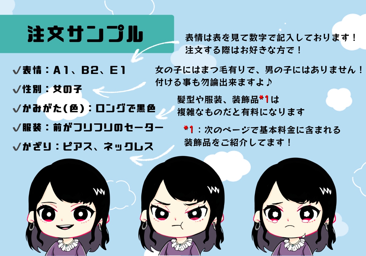 使い道たくさん！表情3点セット描きます 大きい目が特徴的！みんなの目にひく可愛いらしいアイコン♪ イメージ4