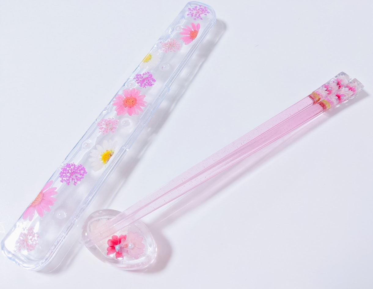 花でお箸（1膳）&お箸ケースのセットをお作りします 日本ハーバリウム協会認定講師が箸&箸ケースをお作り致します。 イメージ6