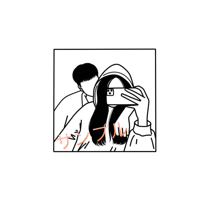 シンプルでお洒落な線画イラストをお描きします 最初の2名のみ特別価格輪郭のみでお洒落！カップル料金がお得 イメージ2