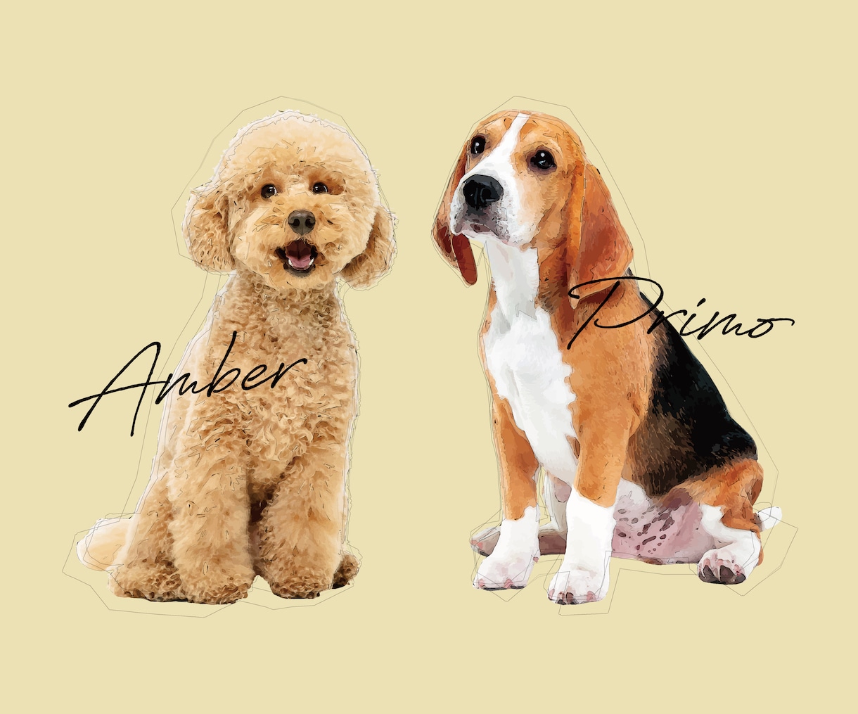 写真を元にペットイラストアイコン似顔絵を作成します 愛犬・愛猫・など愛するわが子をイラストにしませんか？ イメージ1