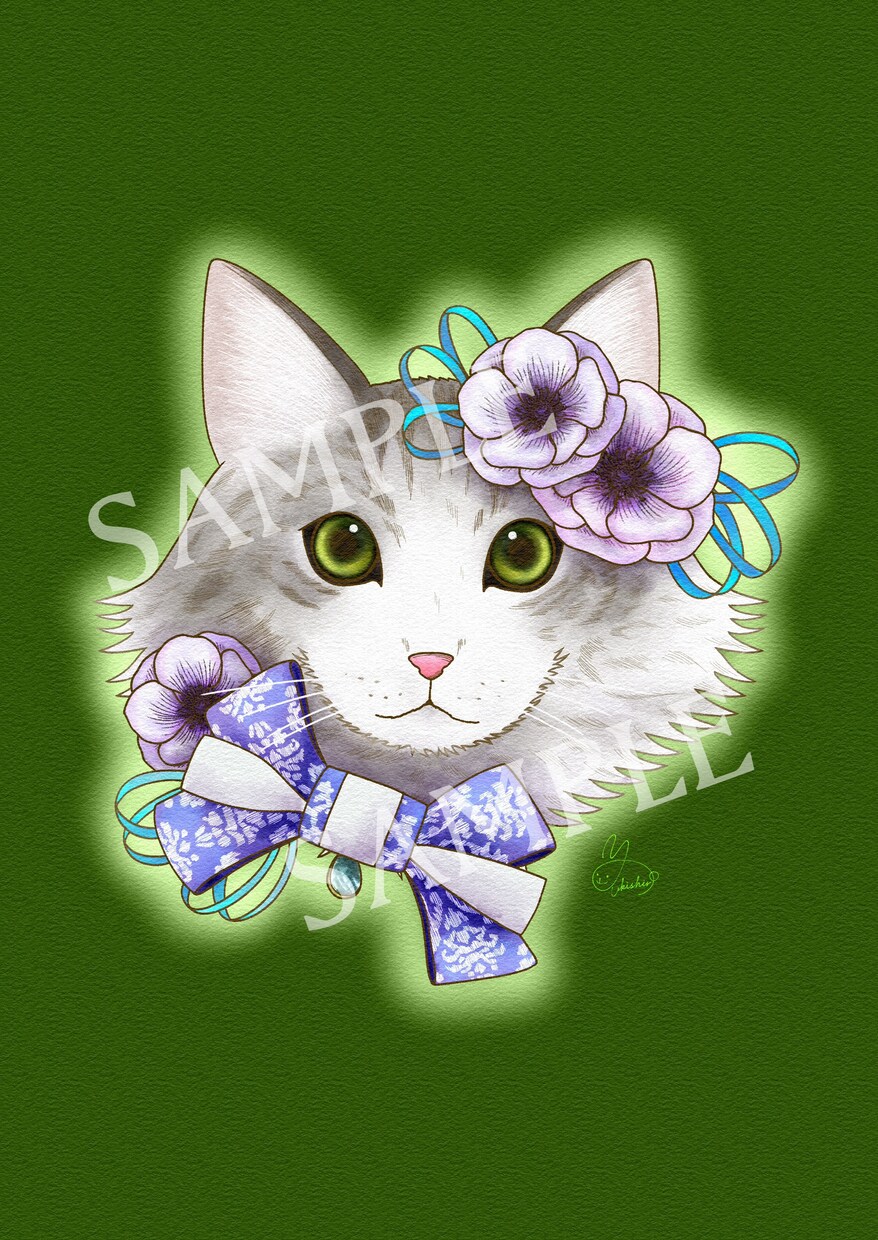 動物とお花のイラスト描きます お好きな動物やペットの子をお好きなお花と組み合わせて描きます イメージ5