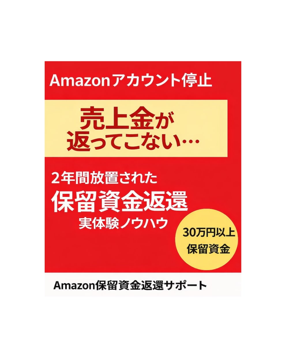 Amazon停止後の保留資金返還サポートします Amazonアカウント停止後の売上金回収方法を伝授 イメージ1