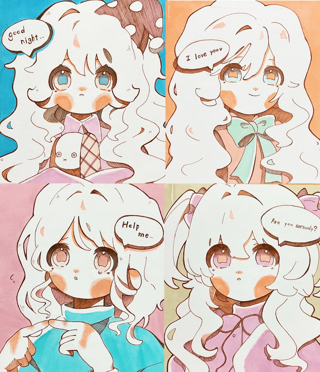 可愛い女の子描いてます 色紙アナログイラストを描きます。 イメージ1