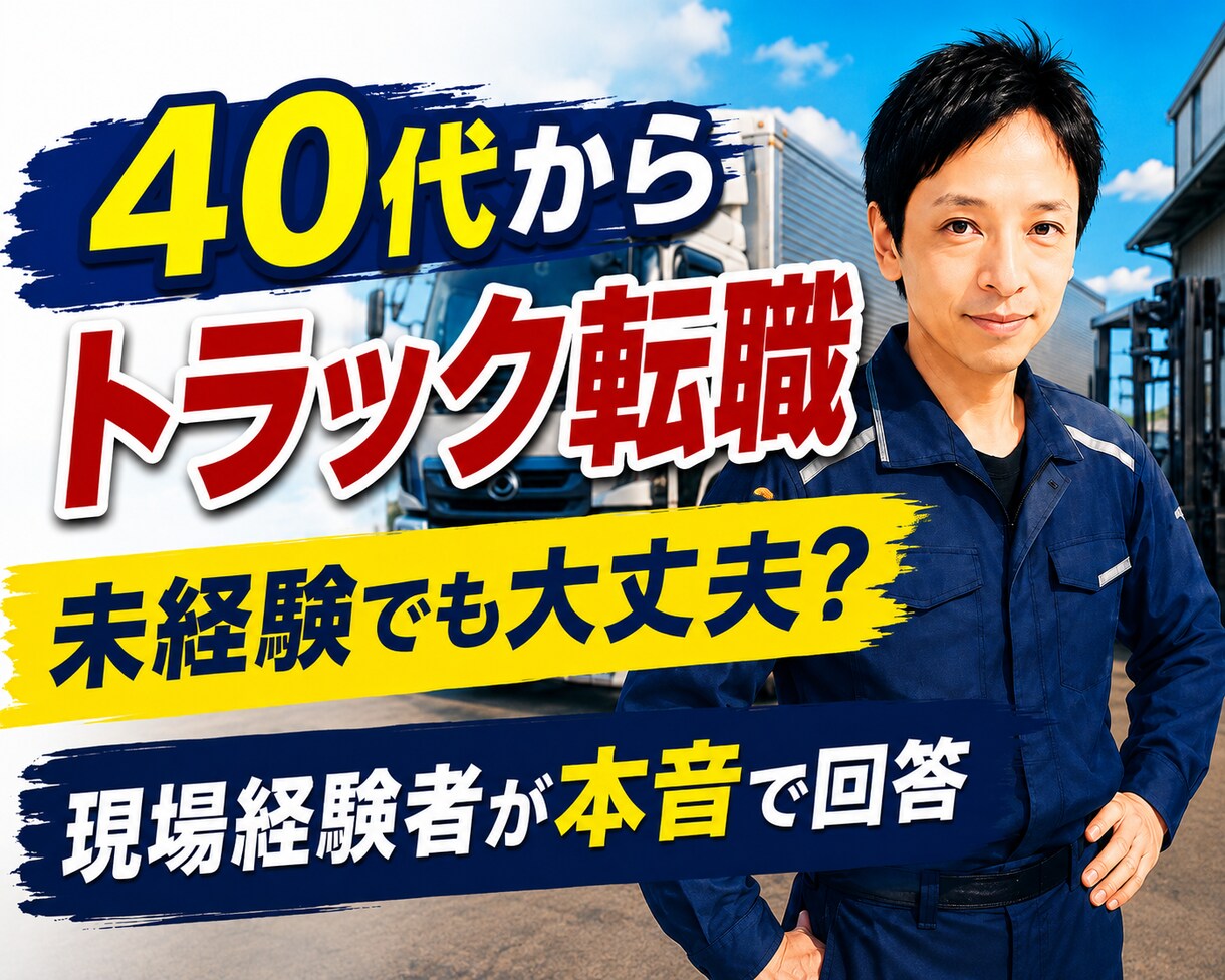 40代からのトラック転職相談に乗ります 現場経験者が仕事のリアルを本音で回答 イメージ1