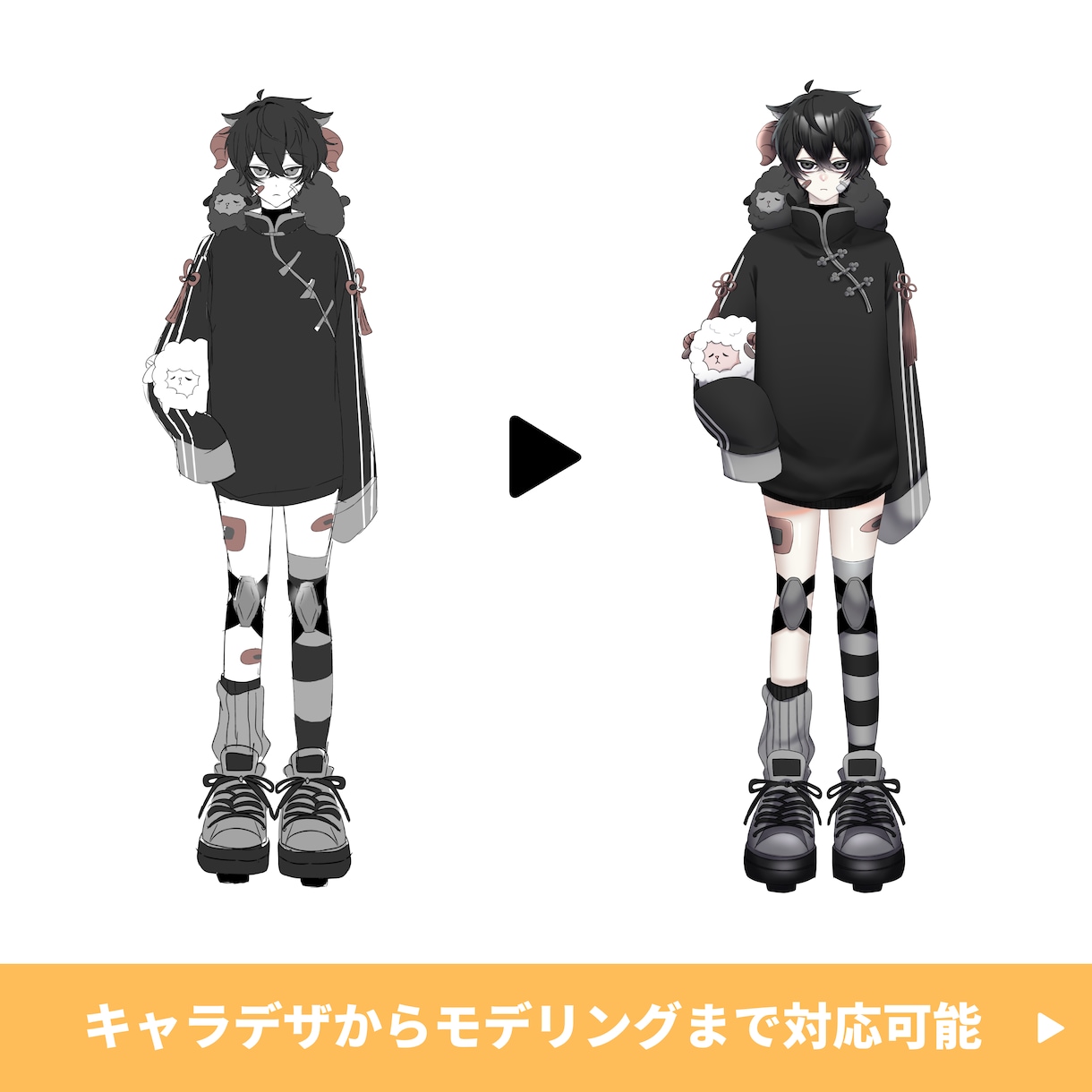 Vtuberキャラデザ～モデリング全行程制作します すべてが揃います！Live2Dモデル・パーツ分け・SDキャラ イメージ2