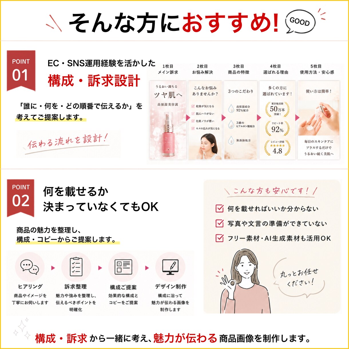 Amazon・楽天のEC商品画像を制作します 構成・訴求・コピーからまとめてご提案します イメージ3