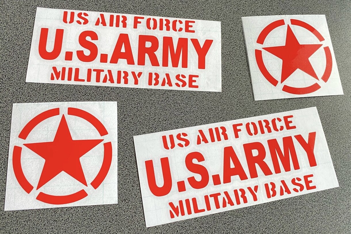 オリジナル オーダーステッカー 制作できます U.S.ARMY 星 4枚セット カッティングステッカー イメージ3