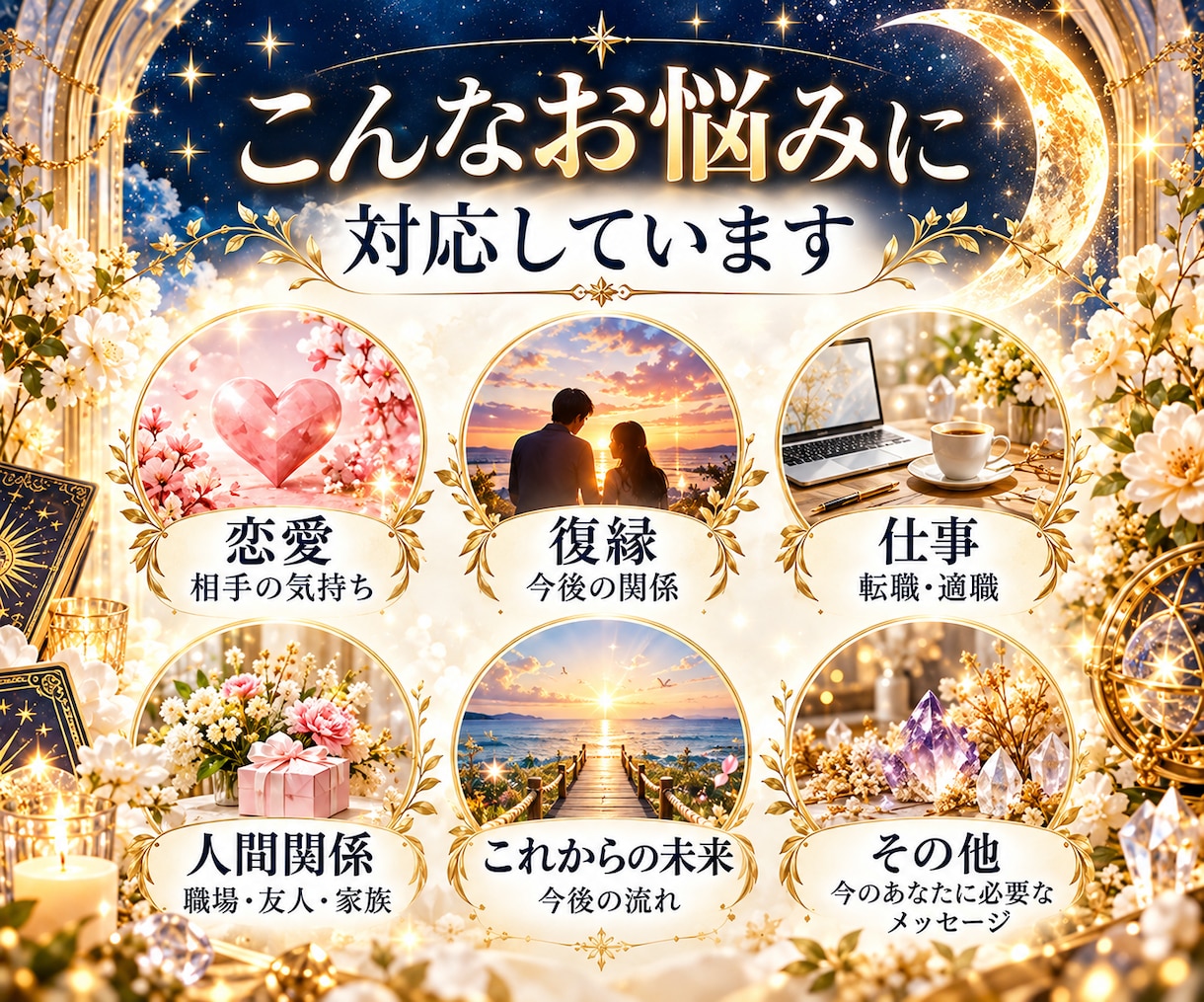 ワンコイン鑑定｜あなたのお悩み1つを丁寧に占います 迷いや不安に寄り添い、今必要なメッセージをお届けします イメージ2