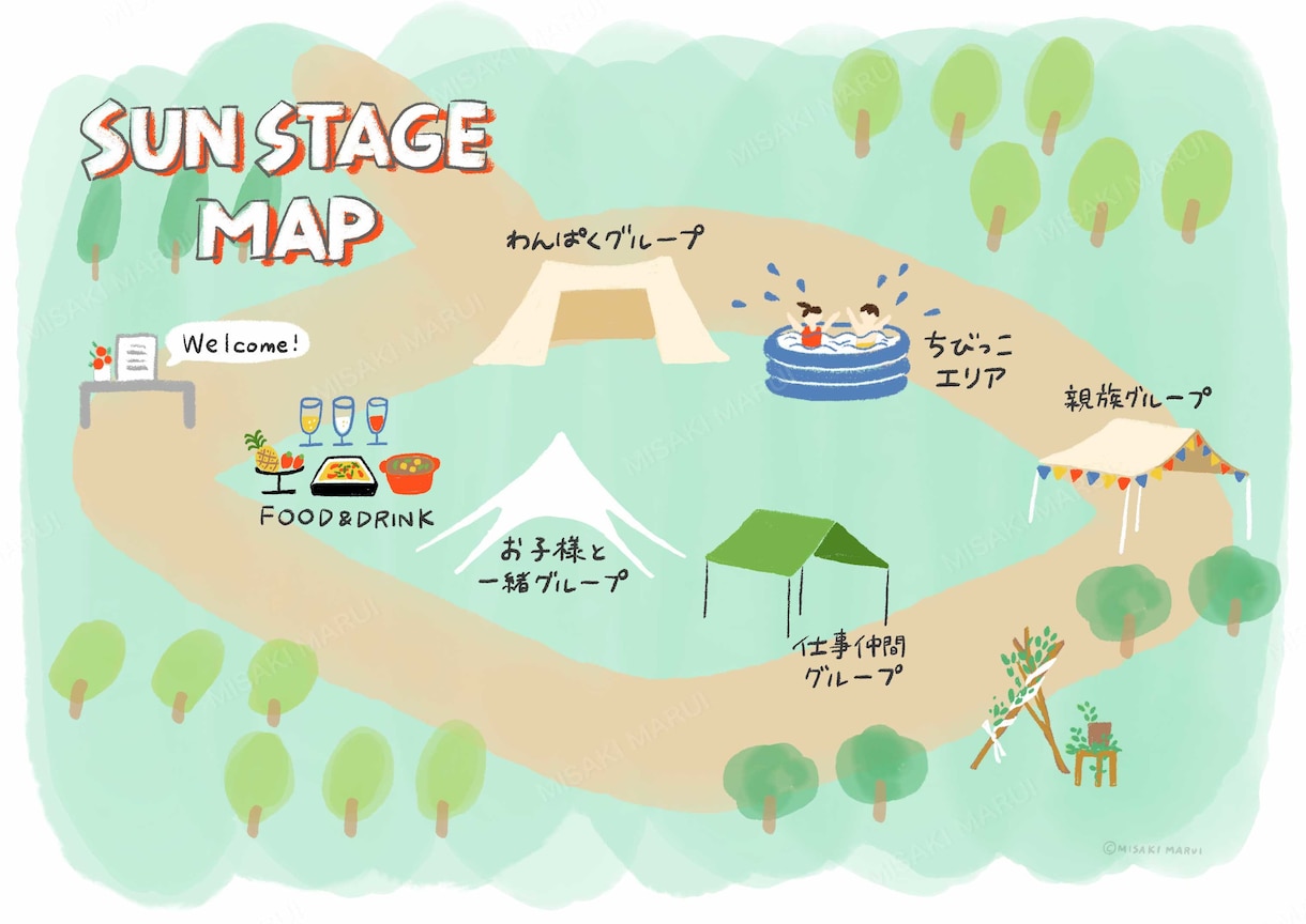 温かみのある手描きイラストマップを制作します 手描きイラストで空気感が伝わる地図に イメージ9