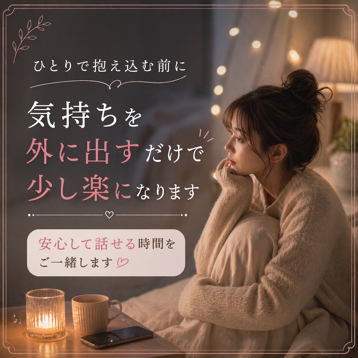 恋愛のモヤモヤを吐き出せる相談。優しくお聞きします 一人で抱え込まずに、ぜひご相談ください♪ イメージ3