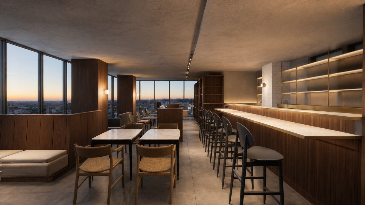 賑わいがカフェの空気感をつくる店舗を提案します 居心地の良く、来たくなるようなデザインを提案します イメージ1