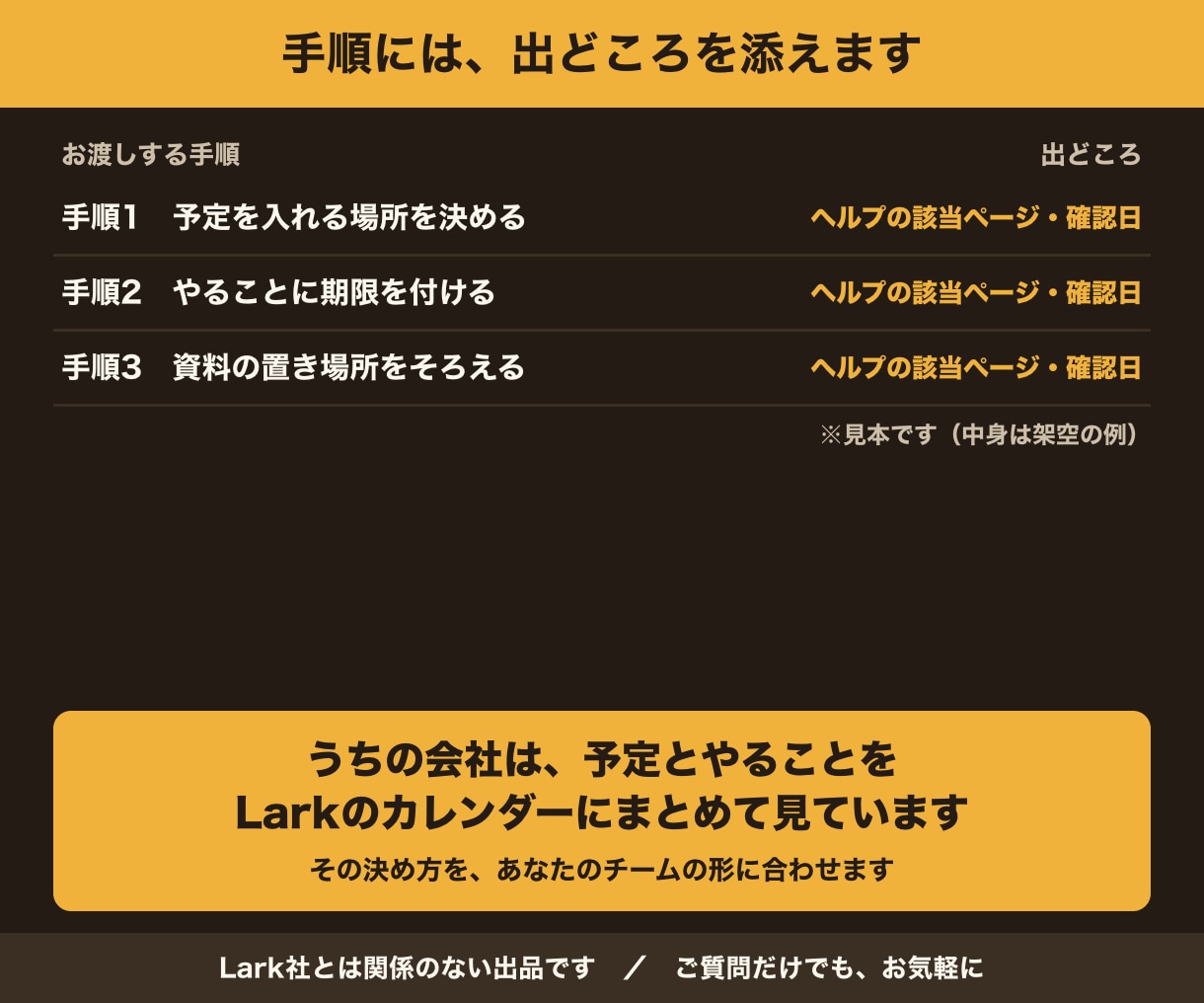 Lark導入、予定とタスクを1画面で回す形にします 決まりと設定手順を、公式ヘルプの出どころつきで イメージ4
