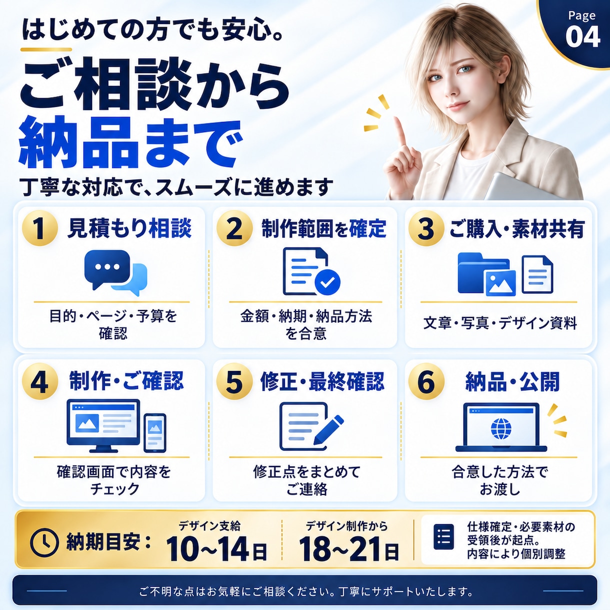 初心者も安心のスマホ対応Webサイトを制作します 最大5ページ・公開まで相談できる丁寧なサイト制作 イメージ4