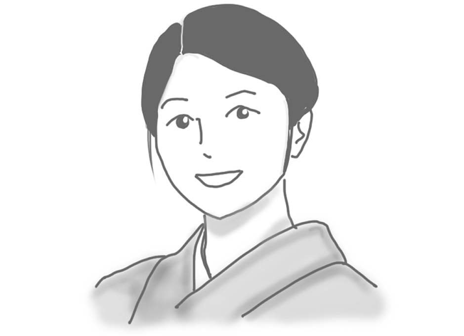 お着物を着ている手描き風似顔絵イラスト作成します いただいた写真にお着物を着せて似顔絵イラストを作成します イメージ1