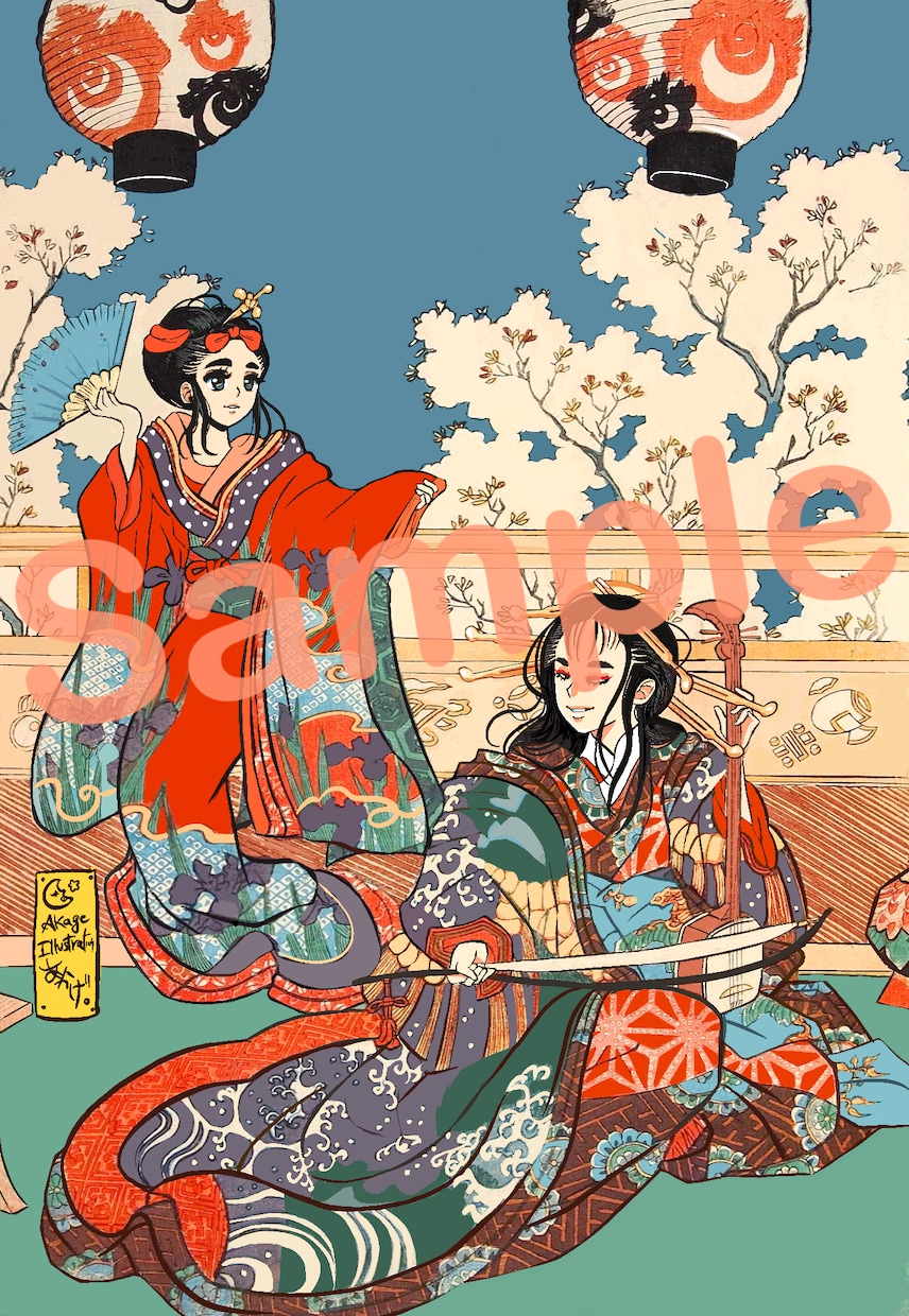 伝統的な浮世絵風、和風のイラストを制作いたします 商用利用OK！Web、パッケージ、ジャケット等にも利用可能 イメージ7