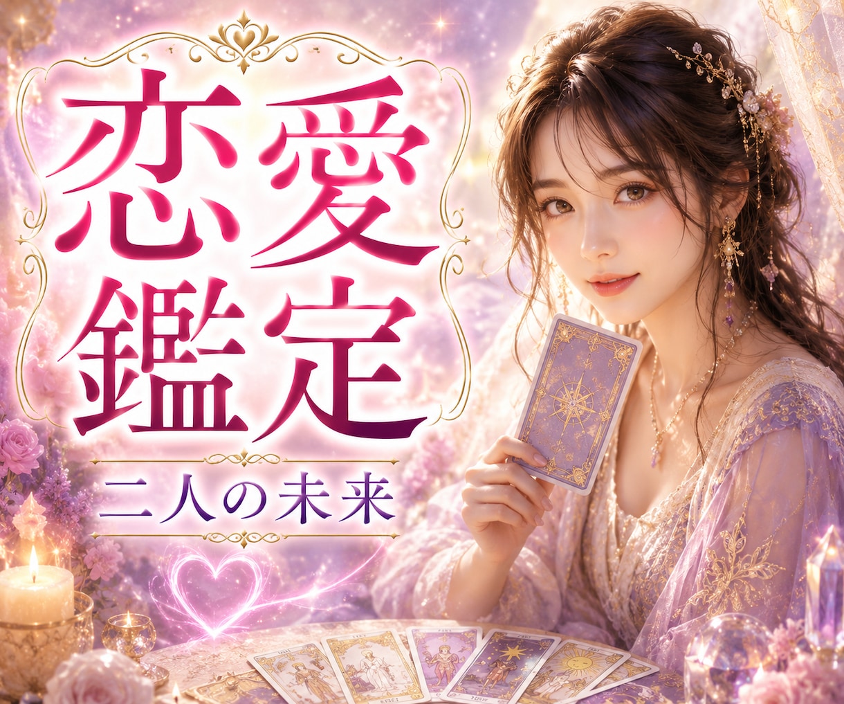恋の行方を示すタロット✿彼の本音そっと読み解きます 心の奥の真実と二人の未来を視ます❤迷いを優しくほどく恋愛鑑定 イメージ1