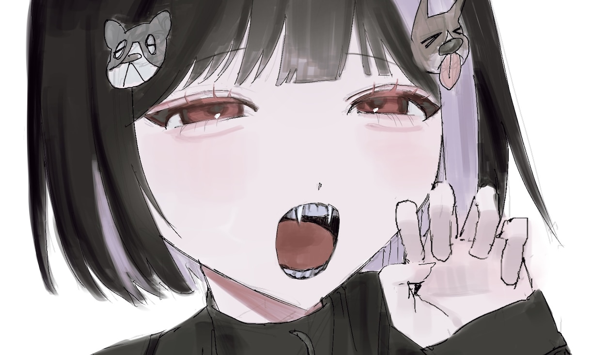 地雷系厚塗りイラスト(似顔絵◎)ます あなたの自撮りやキャラデザを写実・アニメ寄りに描きます イメージ7