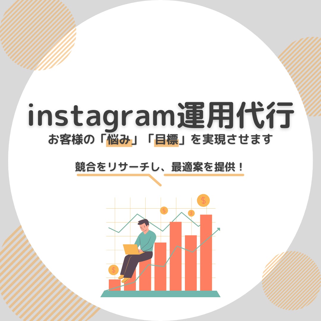 Instagramのアカウント運用代行を行ないます 競合を徹底分析！お客様のお悩み解決します イメージ1