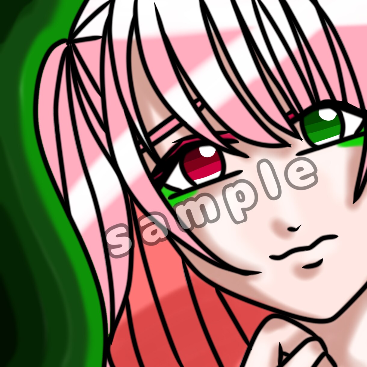SNS用のアイコンイラストを制作します 頭から胸までのイラストです(ちびキャラ×) イメージ1