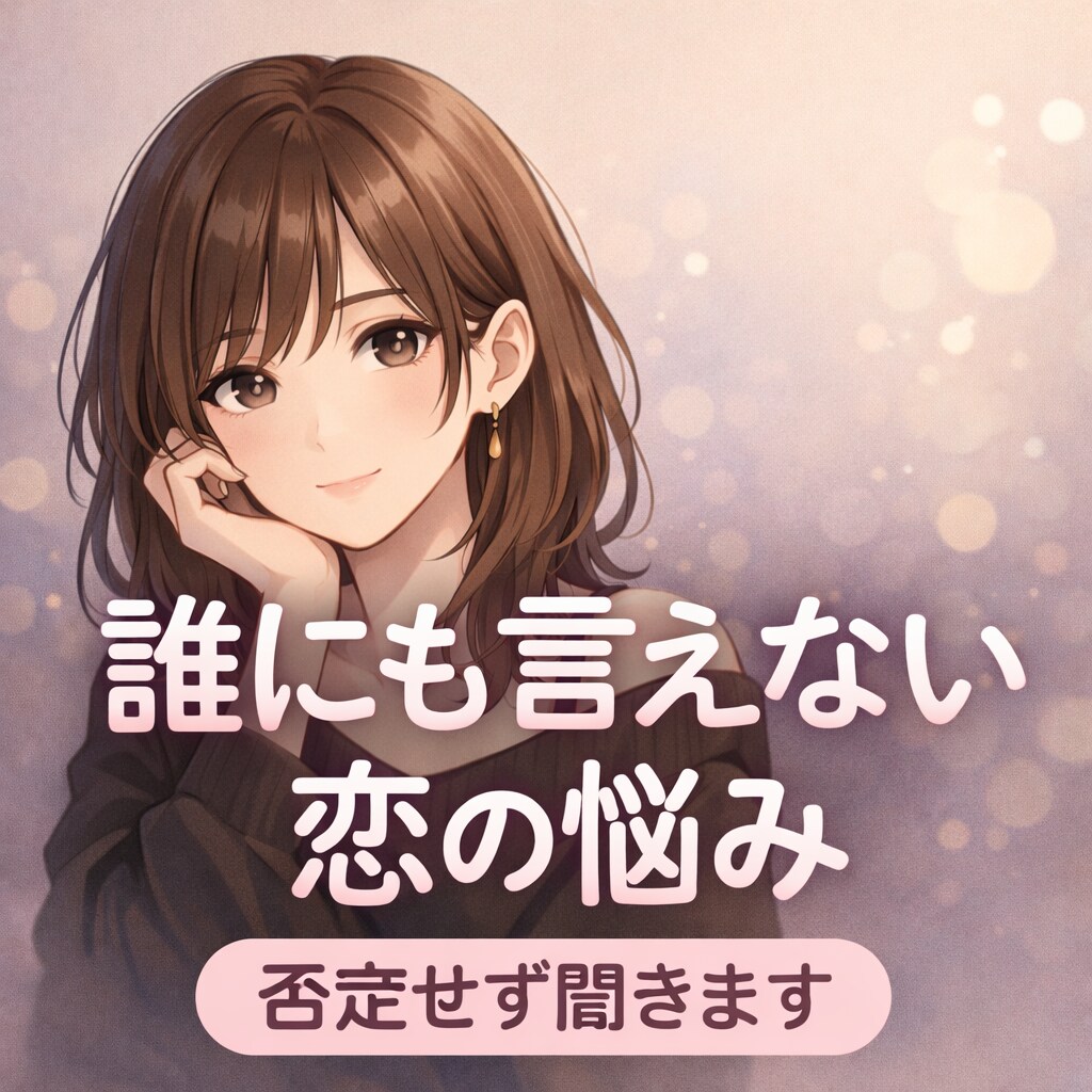 綺麗事なしで恋愛相談乗ります 本音で話せる場所、用意してます不倫・依存・複雑な関係OK イメージ1