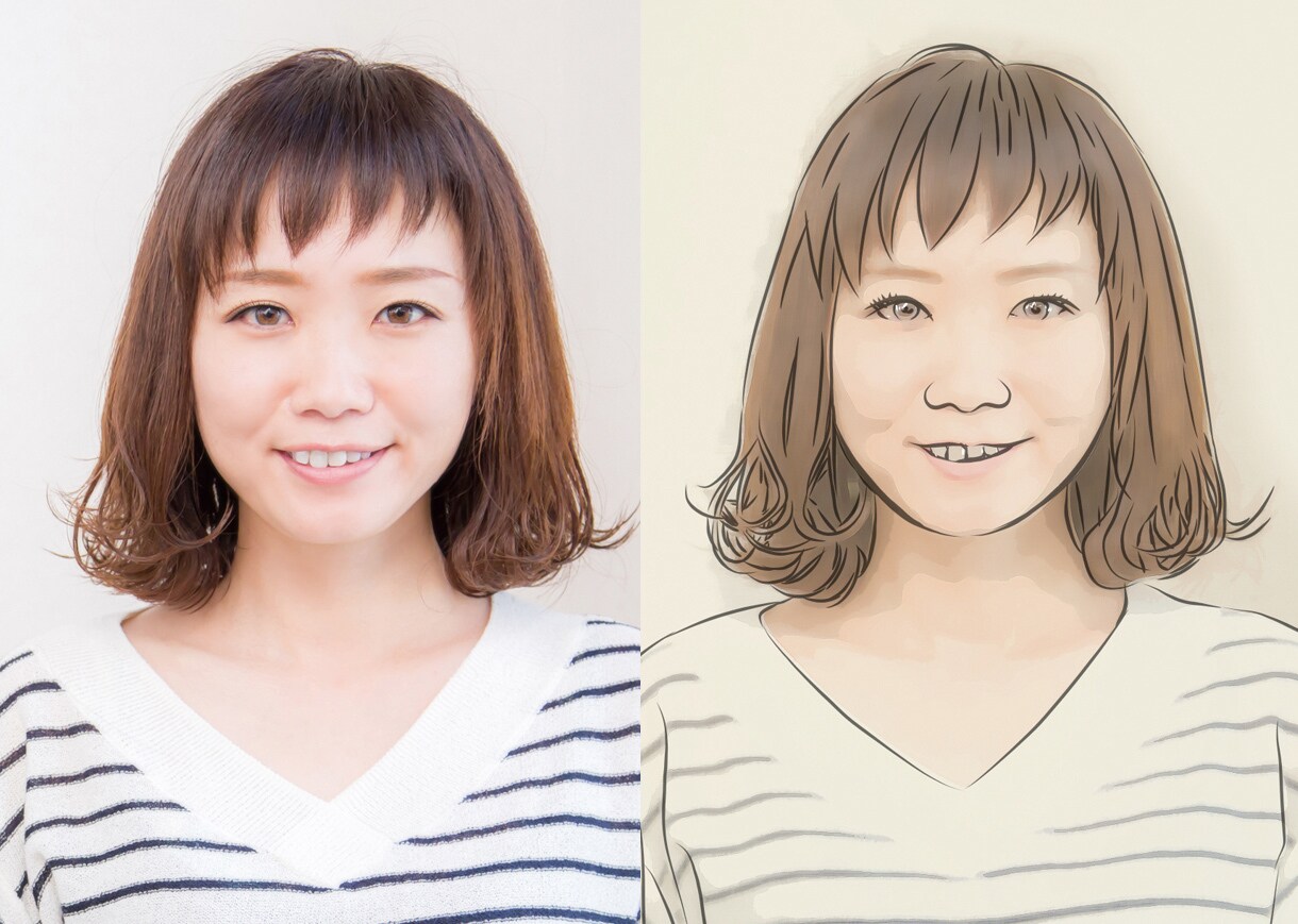 リアル似顔絵イラスト作成！アート模様も入れられます 特別価格!アーティスティックな似顔絵画像はいかがですか♪ イメージ2