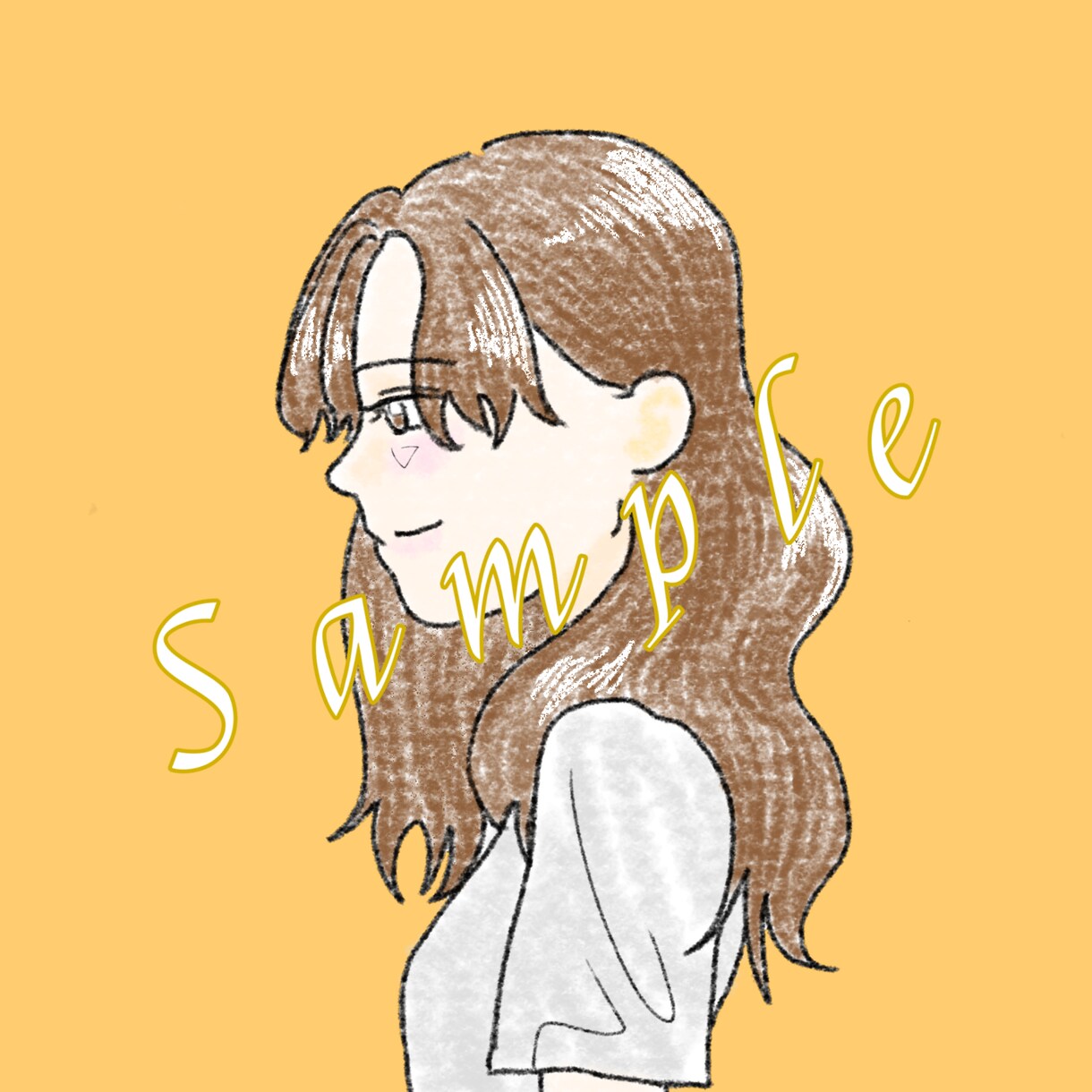 あたたかくてやさしいタッチで女性アイコン描きます snsアイコンに、ブログ、HP用など イメージ3