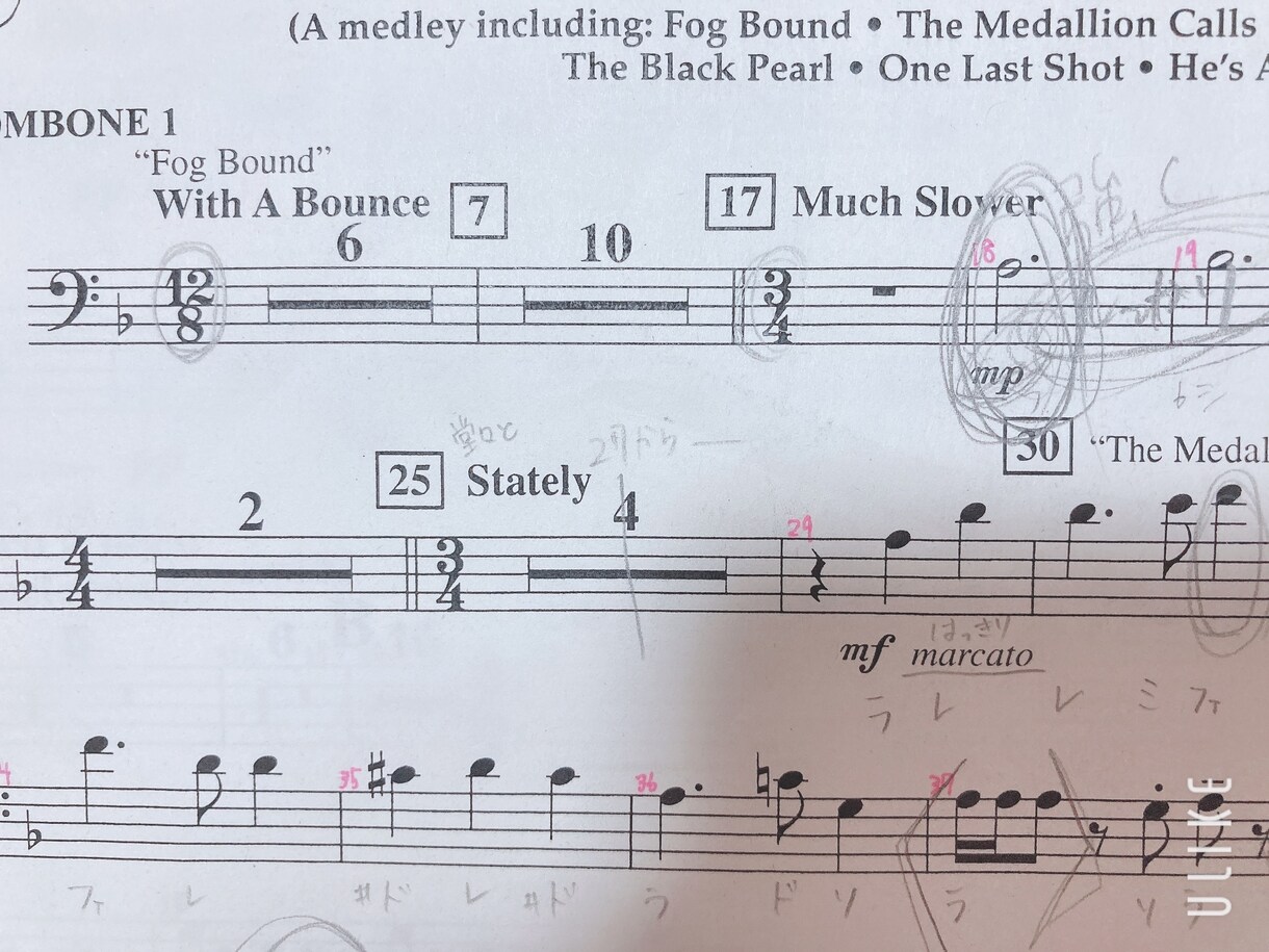 楽譜にドレミ振りと記号の意味をわかりやすく記入ます ト音、へ音だけでなくハ音記号も読みます！ イメージ2