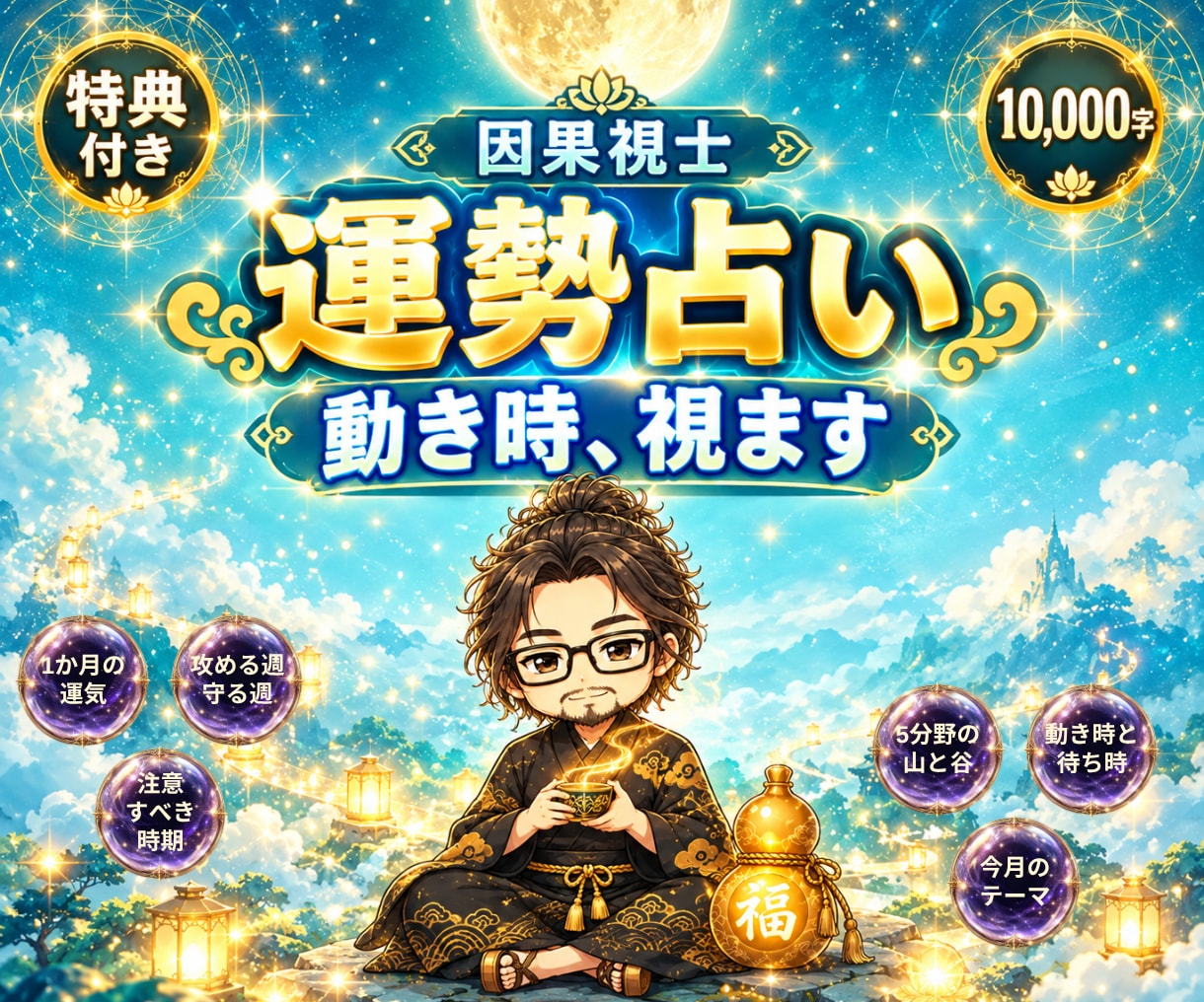 運勢占い｜向こう1か月の運気と動き時を視ます 10,000字｜今月から動く前の運気の流れと注意点 イメージ1