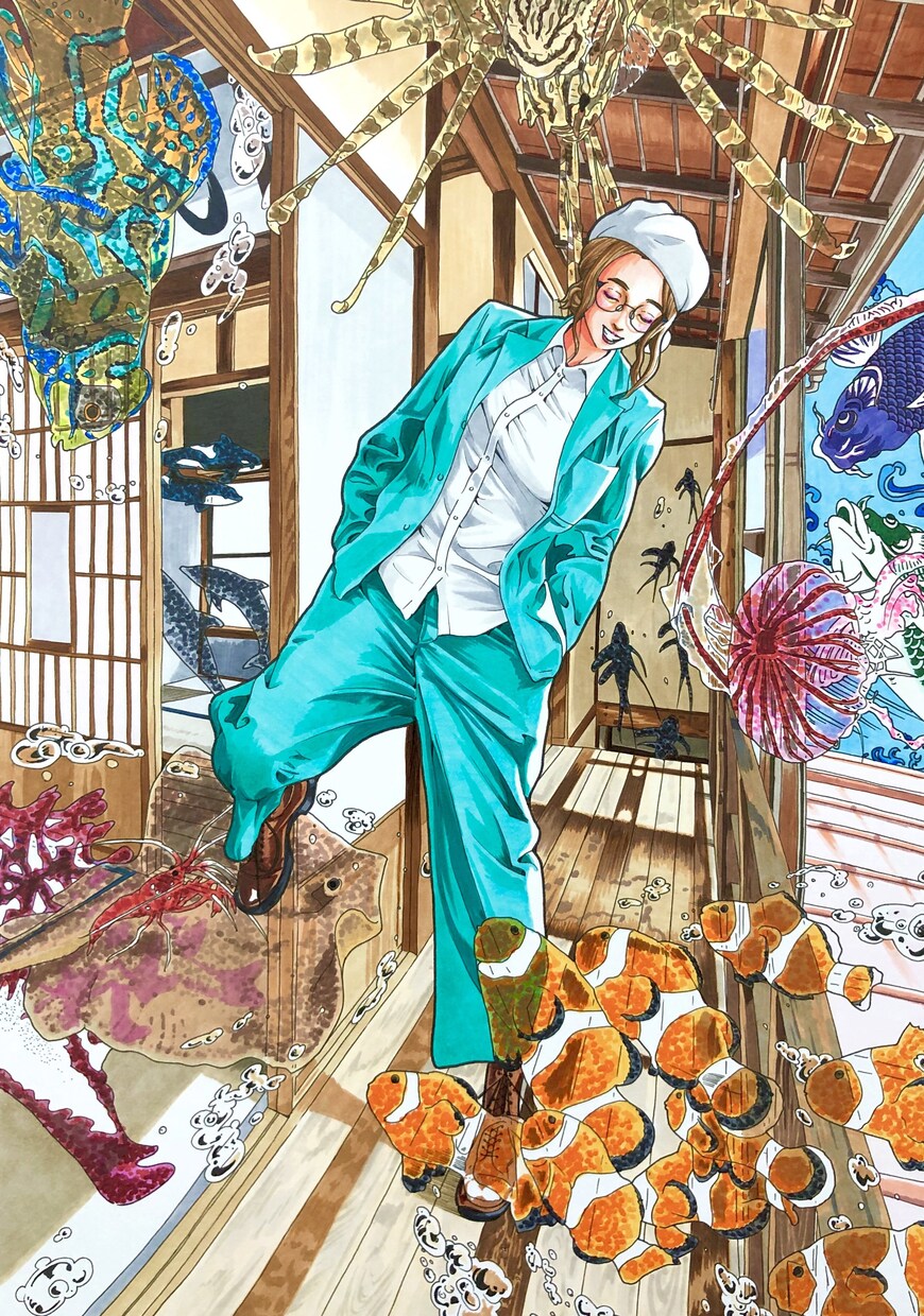 A4イラスト原画販売します 今まで描いてきたイラスト原画を額装して販売します。 イメージ5