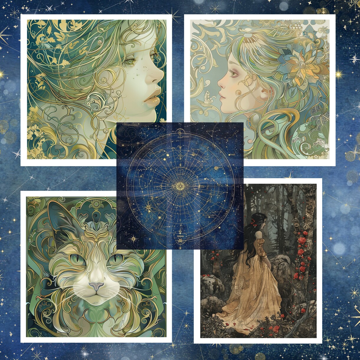 占い・スピ系！おしゃれな星座占いのイラスト描きます SNS発信★12星座、四柱推命、スピリチュアル、血液型など イメージ1