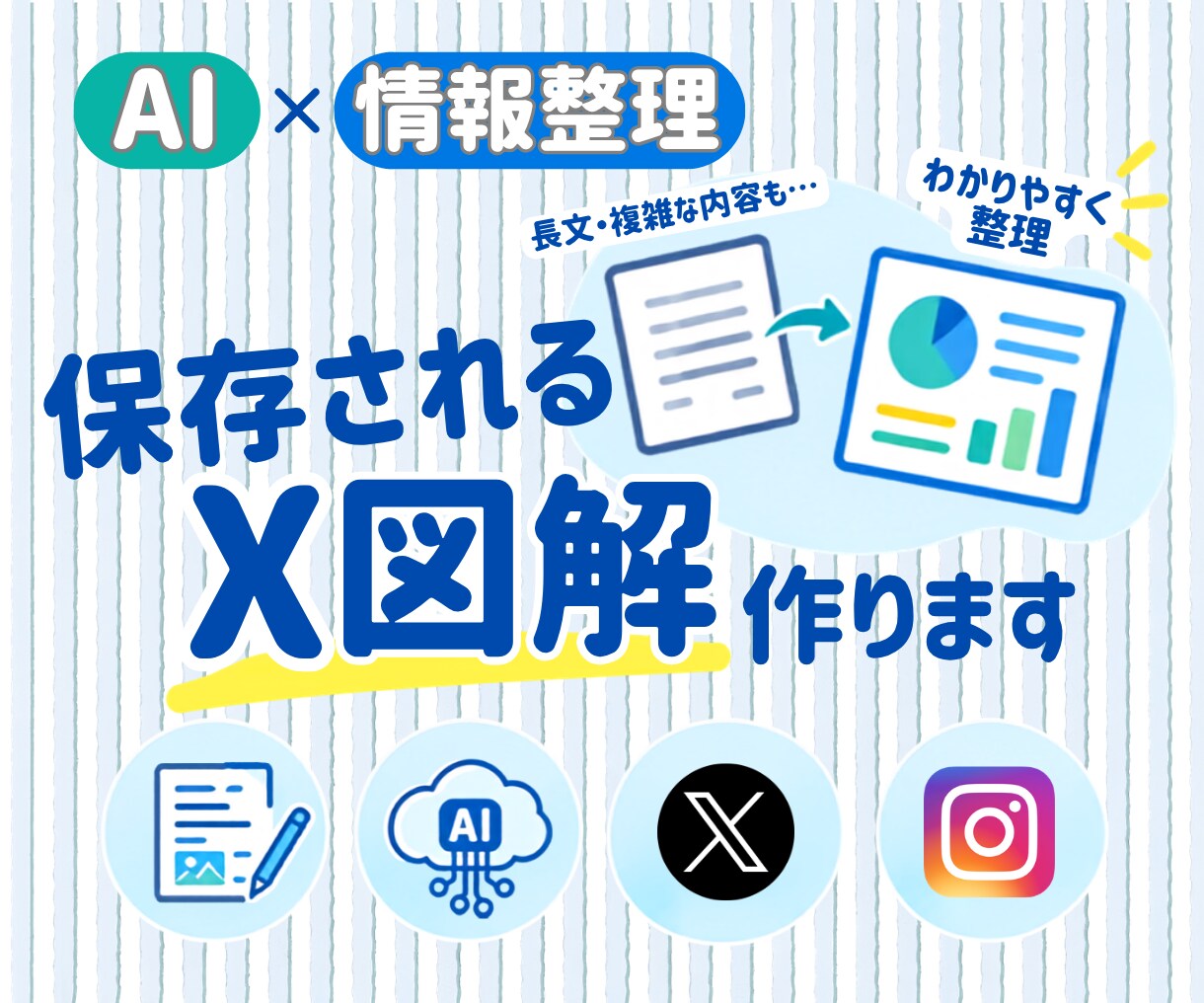 AI×情報整理｜読まれるX図解を制作します 複雑な内容も見やすく整理し、伝わる図解にします イメージ1