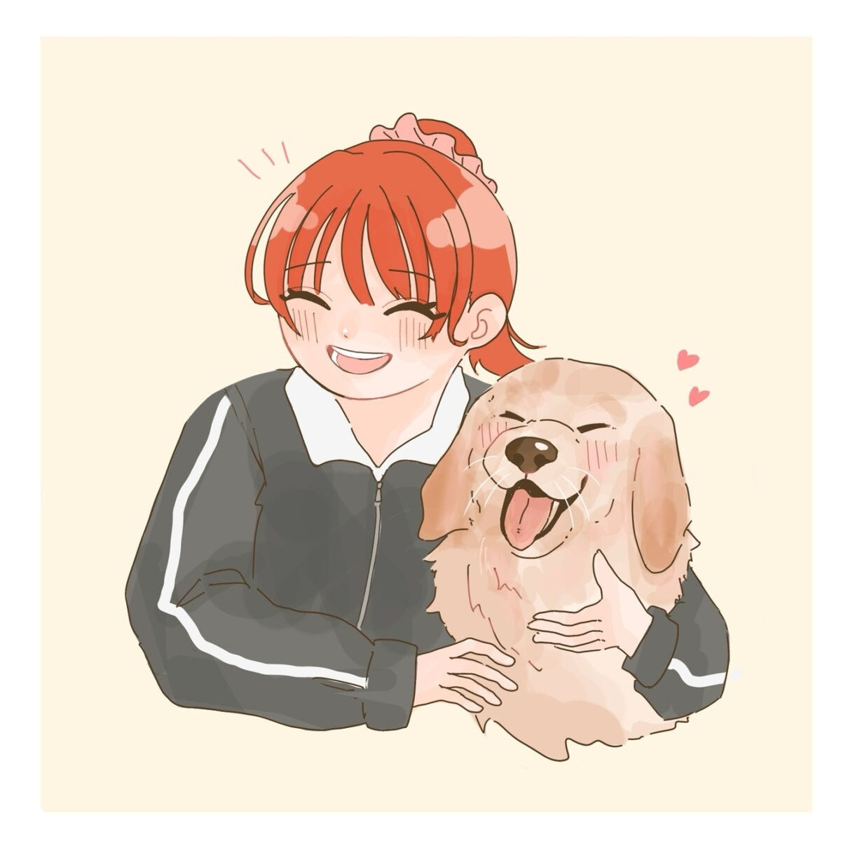 愛犬とあなたのイラストをお描きします かわいい愛犬との２ショットイラストはいかがですか？ イメージ5