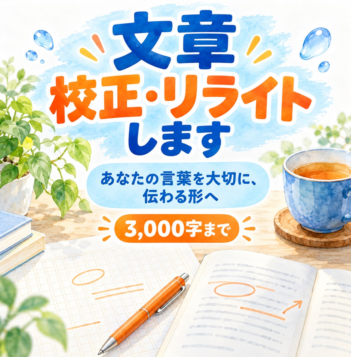 書いた文章を読みやすく校正・リライトします あなたの言葉を大切に、伝わる形へ寄り添って磨きます イメージ1