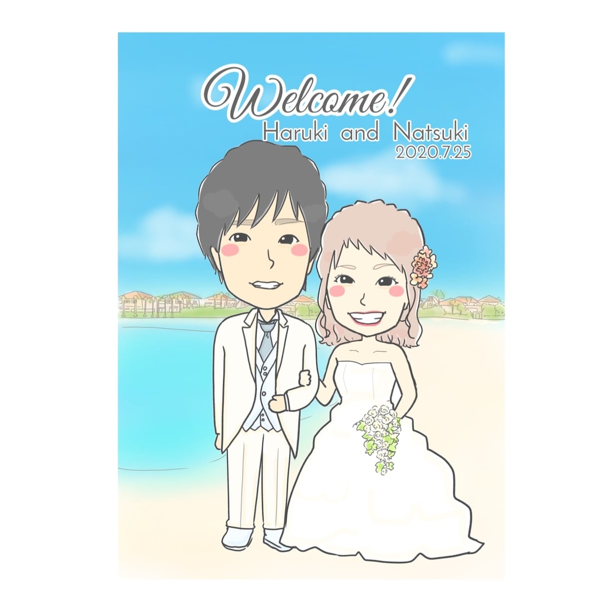 結婚式で使えるウェルカムボードにがおえ描きます 結婚式に、結婚祝いに、記念に(﹡ˆ﹀ˆ﹡) イメージ1
