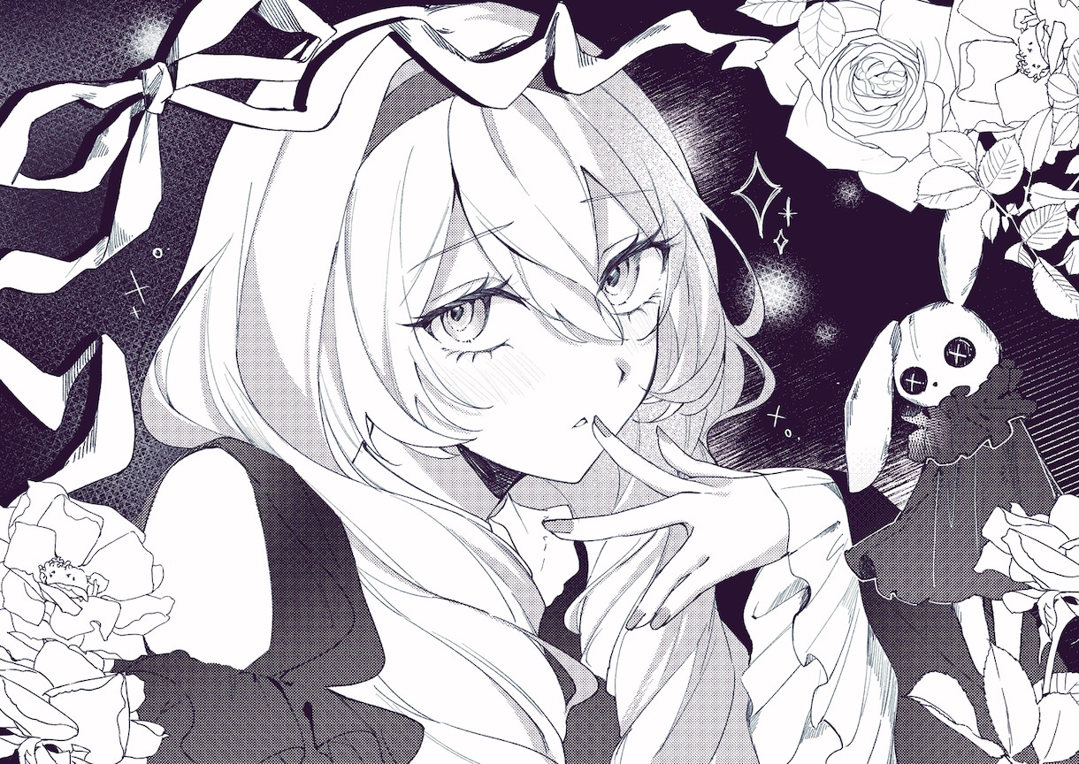 おしゃれなモノクロイラストお描きします アイコンやグッズ 挿絵などにどうぞ♩ イメージ2