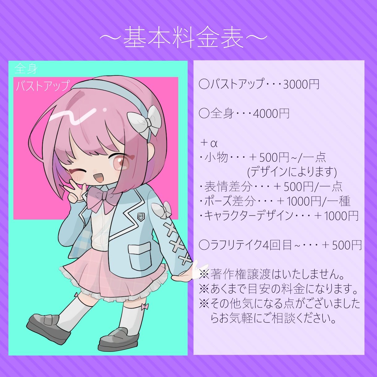商用利用可！綺麗でかわいいミニキャラ描きます さまざまな場面で使える！今なら商用利用料金なし！ イメージ2