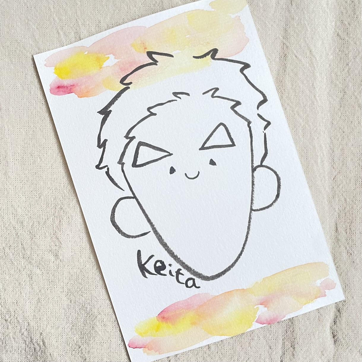 ゆるかわ筆タッチの似顔絵の作成をします キャラクターちっくな似顔絵！墨の質感で世界に１つのプレゼント イメージ4