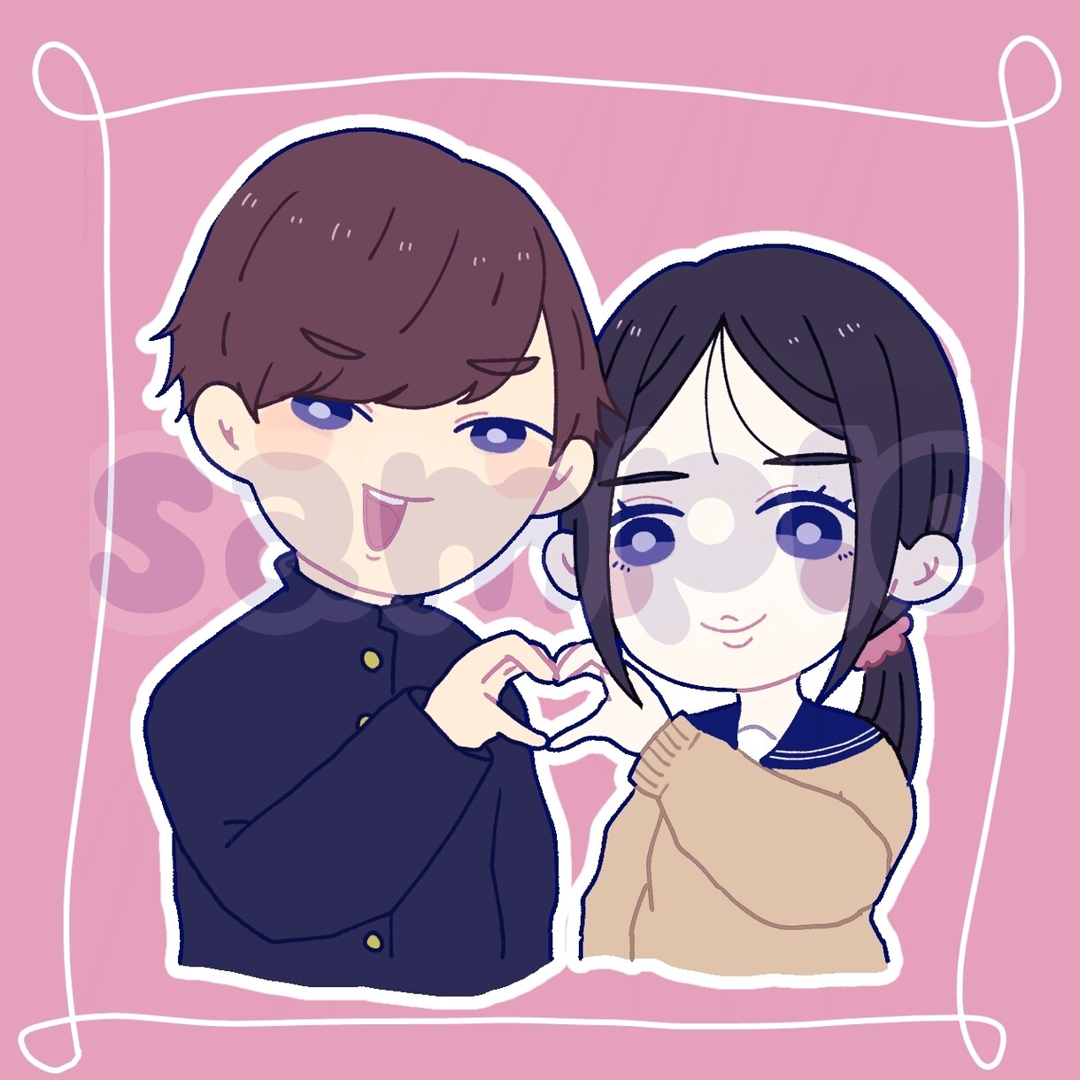 ゆるっとかわいい似顔絵アイコン描きます ゆるくて使いやすいかわいいタッチの似顔絵アイコンです イメージ4