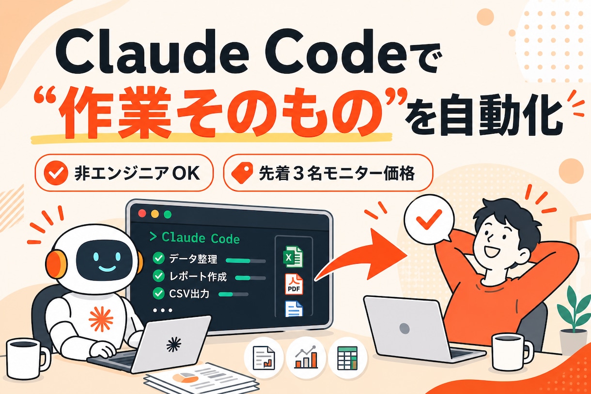 Claude Codeで業務自動化を伴走します 非エンジニアOK｜現役SaaS開発者が業務自動化まで伴走 イメージ1