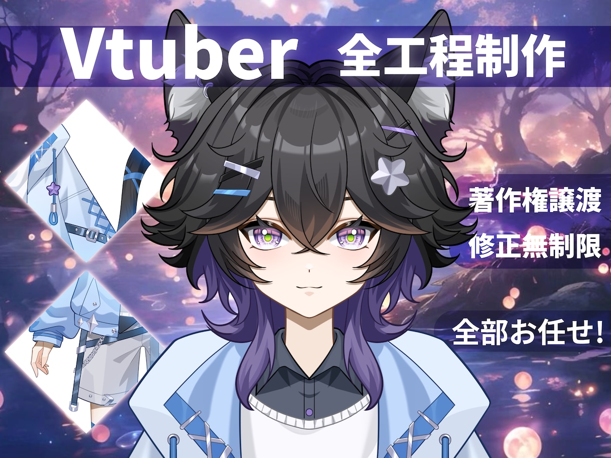 男性向け高品質デビューVtuberモデル制作します 著作権譲渡！修正無制限！高品質！初心者でも安心！一括制作！ イメージ1
