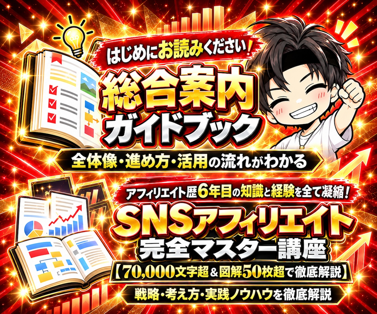 歴6年目がSNSアフィリエイトで稼いだ方法教えます 70,000文字超え＆図解50枚超えコンテンツをお届けします イメージ4